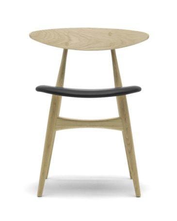 Carl Hansen CH33P chair, oiled oak / black leather