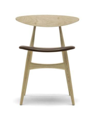 Carl Hansen CH33P chair, oiled oak / dark brown leather