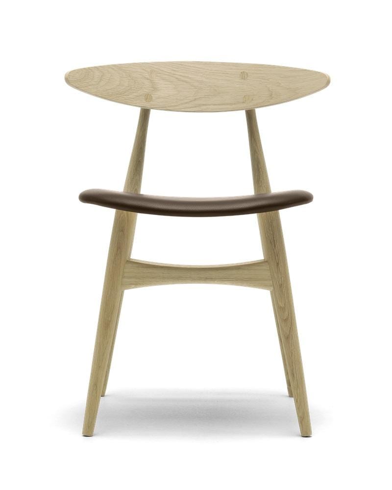 Carl Hansen CH33P chair, oiled oak / dark brown leather