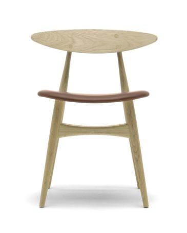 Carl Hansen CH33P chair, oiled oak / brown leather