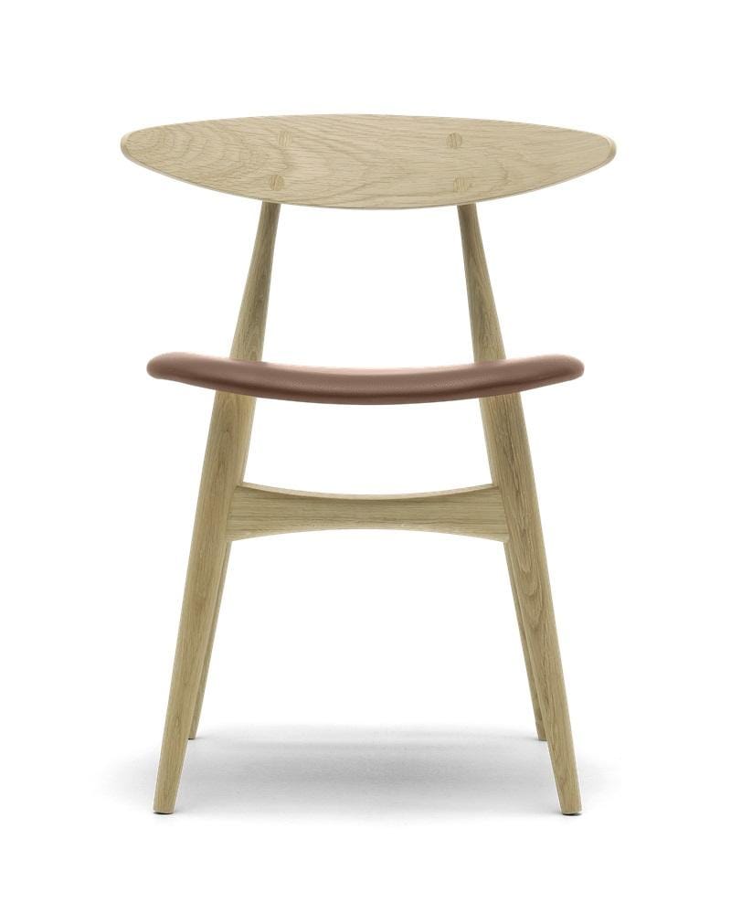 Carl Hansen CH33P chair, oiled oak / brown leather