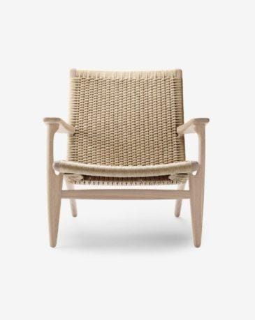 Carl Hansen CH25 -tuoli, saippuoitu tammi/luonnonvärinen paperinaru