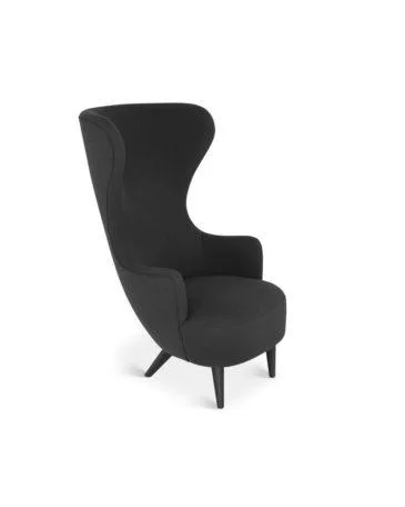Tom Dixon WINGBACK -nojatuoli, Hallingdal-kangas musta/musta tammi