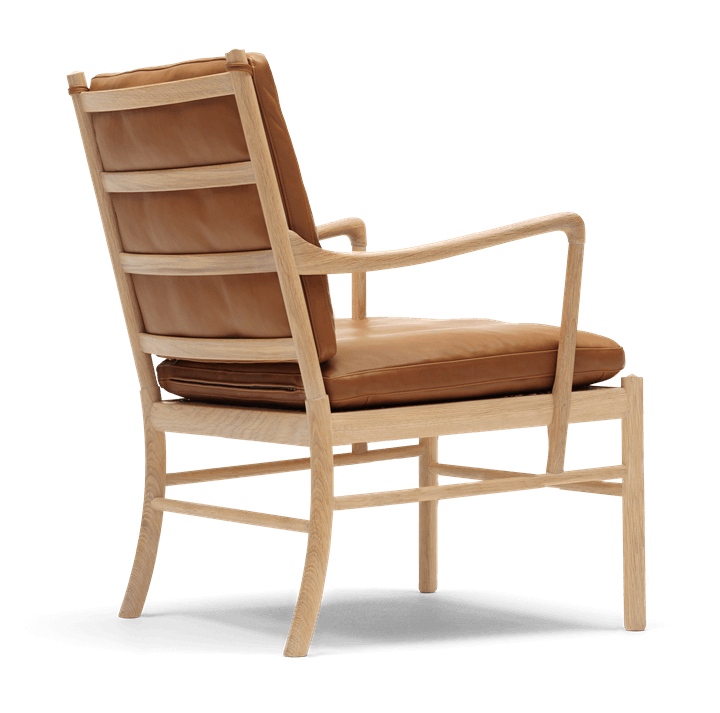 Carl Hansen OW149 armchair, oiled oak / brown leather - Image 2