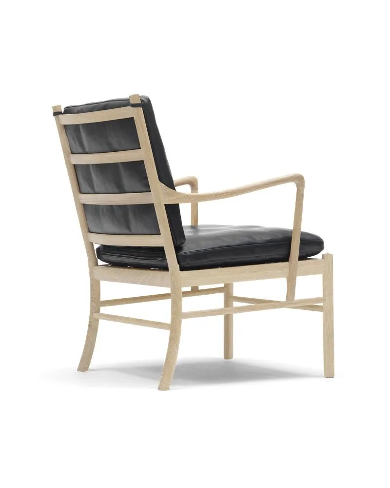 Carl Hansen OW149 COLONIAL -nojatuoli, saippuoitu tammi/musta nahka - Image 3