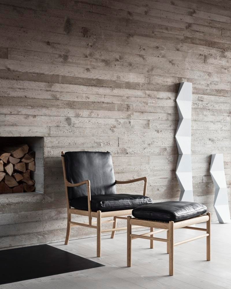Carl Hansen OW149 armchair, soaped oak / black leather - Image 4
