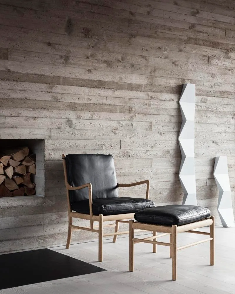 Carl Hansen OW149 COLONIAL -nojatuoli, saippuoitu tammi/musta nahka - Image 4
