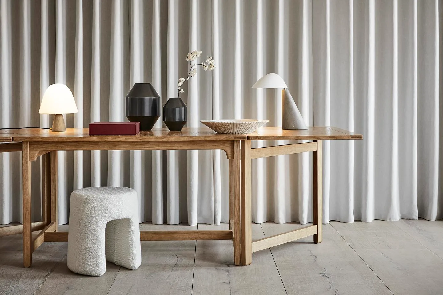 Fredericia BM71 LIBRARY -dining table, 126-252 x 93 cm, oiled oak - Image 8