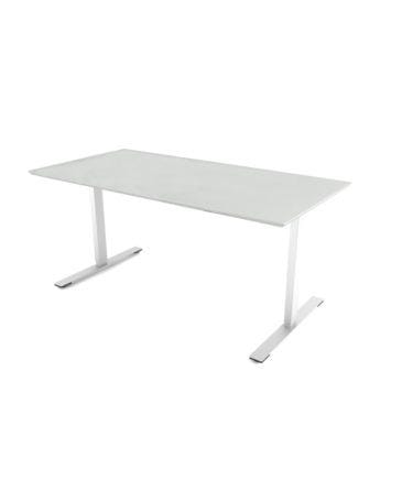 Dencon DELTA -sähkötyöpöytä 140x80 cm, valkoinen