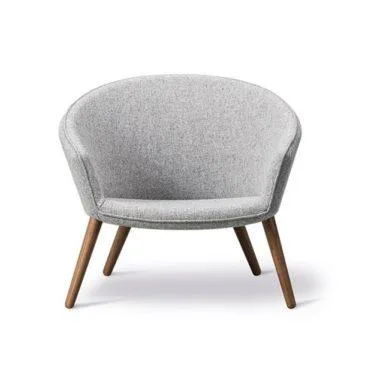 Fredericia DITZEL Lounge chair, grey/lacquered walnut