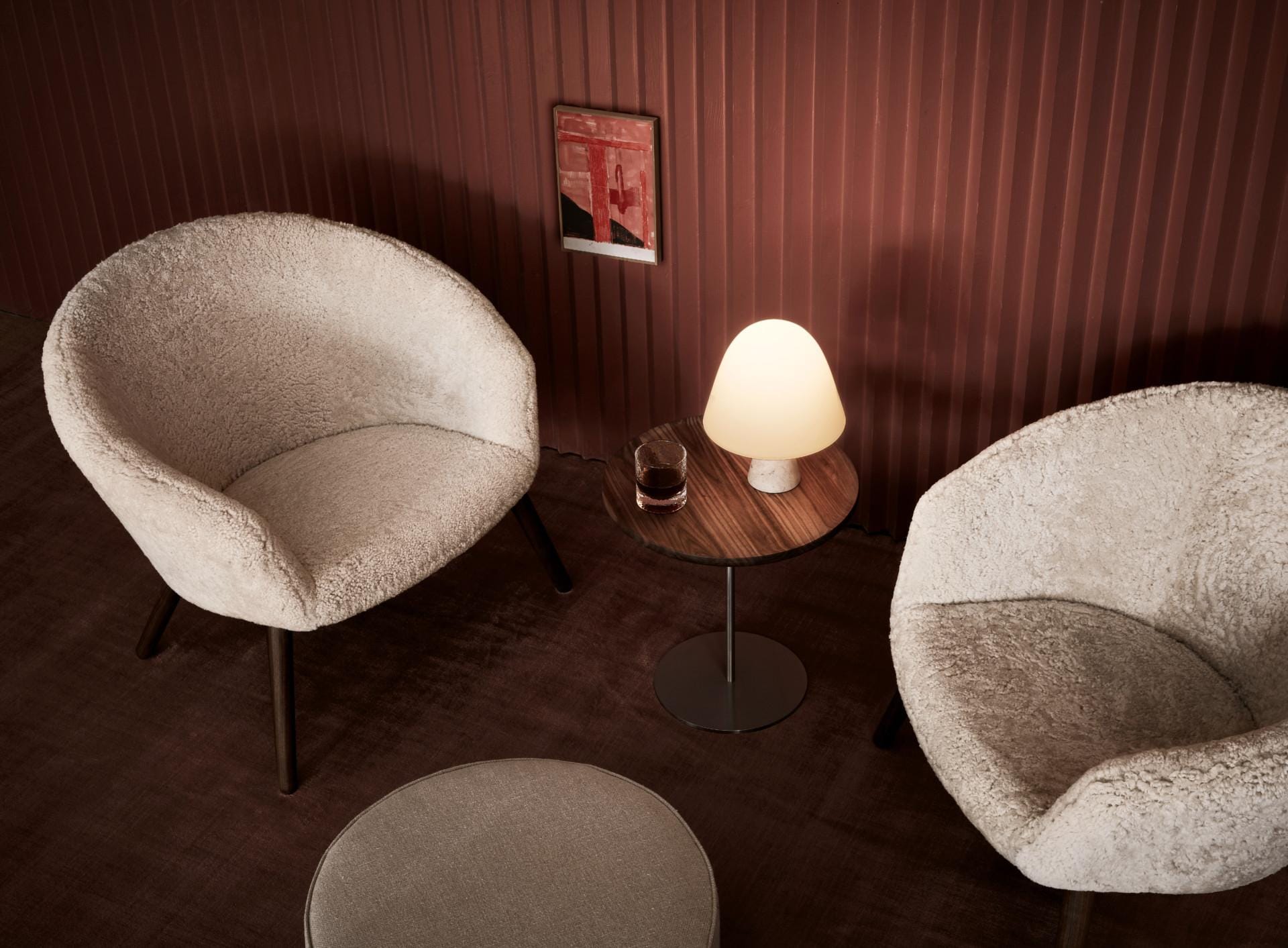 Fredericia DITZEL Lounge chair, moonlight sheepskin/lacquered oak - Image 8