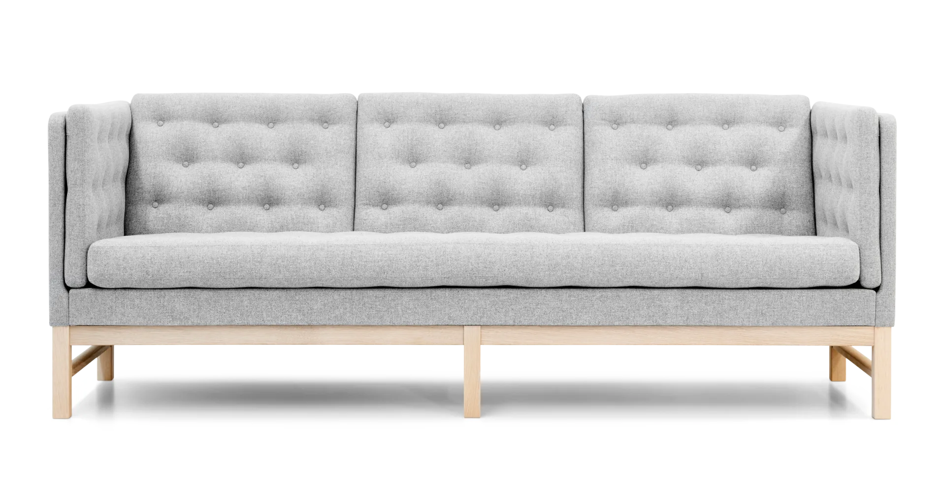 Fredericia EJ315 -3-seater sofa, light grey/soaped oak