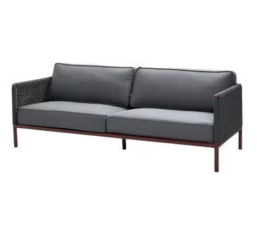 Cane-line ENCORE -3-seater sofa, grey / dark grey / red
