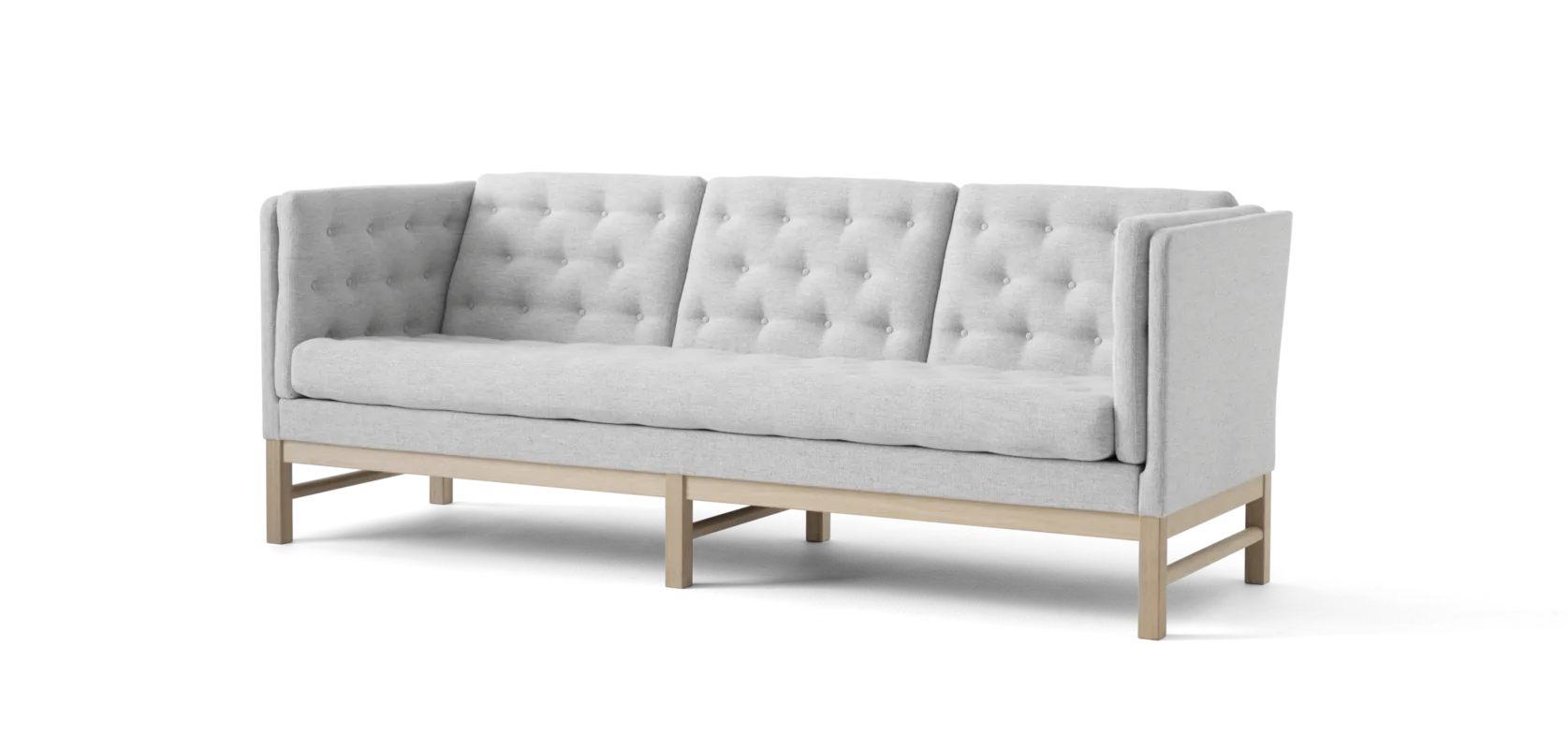 Fredericia EJ315 -3-seater sofa, light grey/soaped oak - Image 2