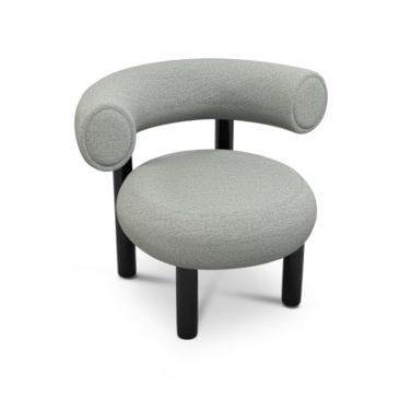 Tom Dixon FAT -nojatuoli, Hallingdal-kangas harmaa/musta metalli