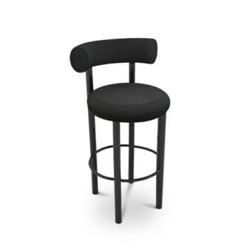 Tom Dixon FAT 75 -baarituoli, Hallingdal-kangas musta/musta metalli