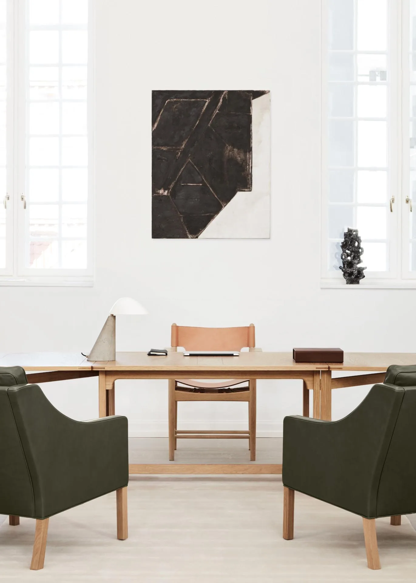 Fredericia BM71 LIBRARY -dining table, 126-252 x 93 cm, oiled oak - Image 5