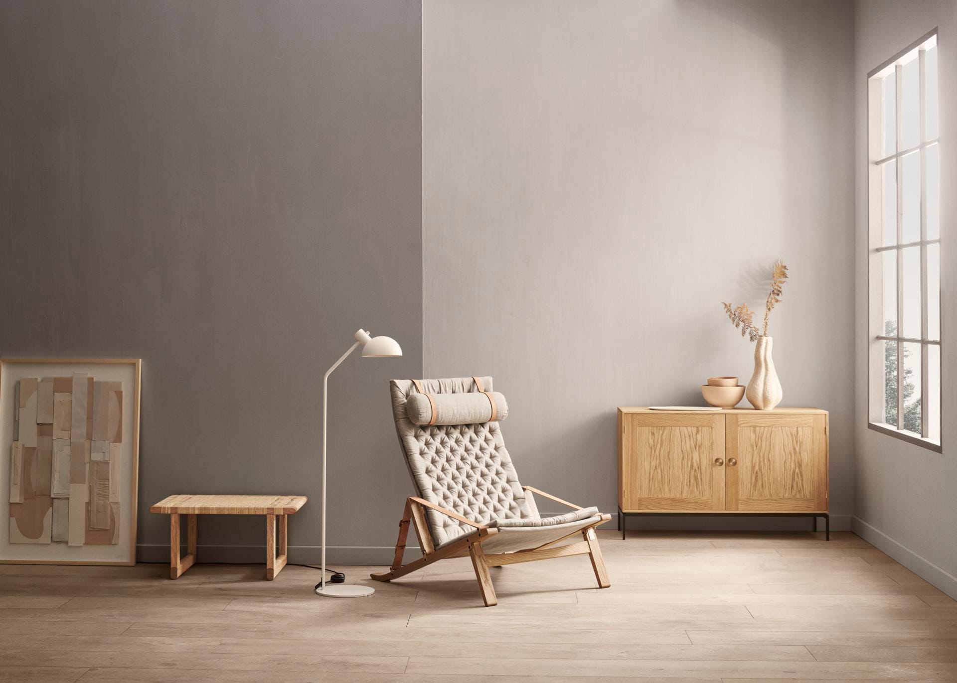 Carl Hansen FK10 PLICO -tuoli, öljytty tammi/luonnonvärinen kangas - Image 5