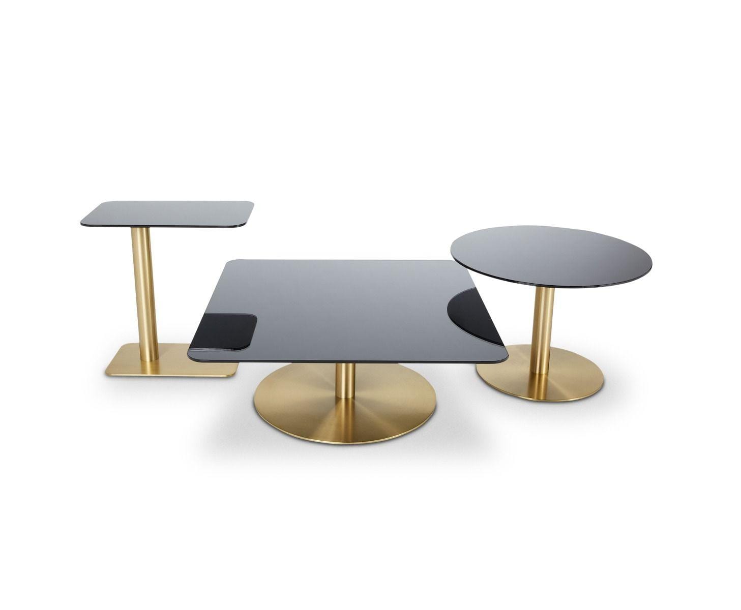 Tom Dixon FLASH -sohvapöytä, neliö, musta lasikansi/messinkijalka - Image 2