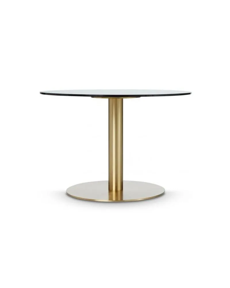 Tom Dixon FLASH coffee table, circle, black glass table top / brass base - Image 2