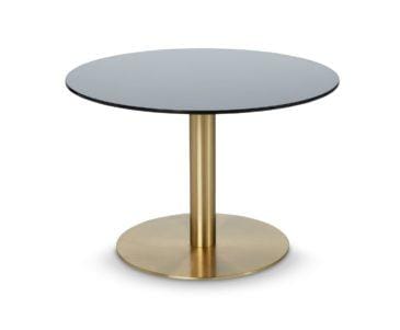Tom Dixon FLASH -sohvapöytä, pyöreä, musta lasikansi/messinkijalka