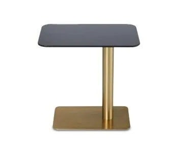 Tom Dixon FLASH coffee table, rectangle, black glass table top / brass base