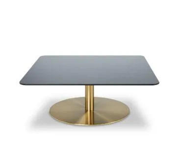 Tom Dixon FLASH -sohvapöytä, neliö, musta lasikansi/messinkijalka
