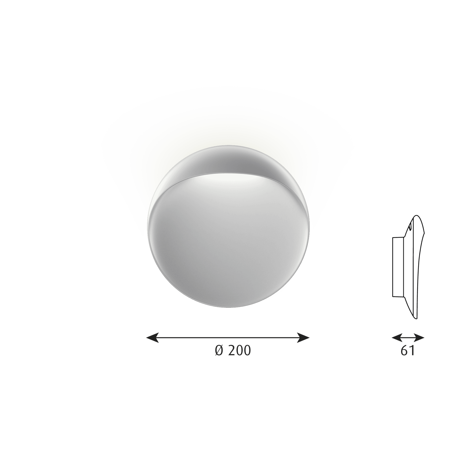 Louis Poulsen FLINDT -seinävalaisin, Ø20cm, alumiini, IP65 - Image 2