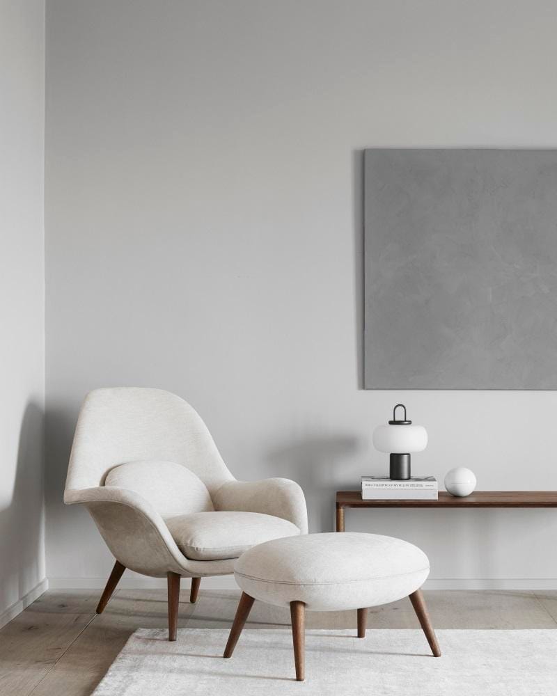 Fredericia SWOON LOUNGE -nojatuoli, harmaa/lakattu tammi - Image 4