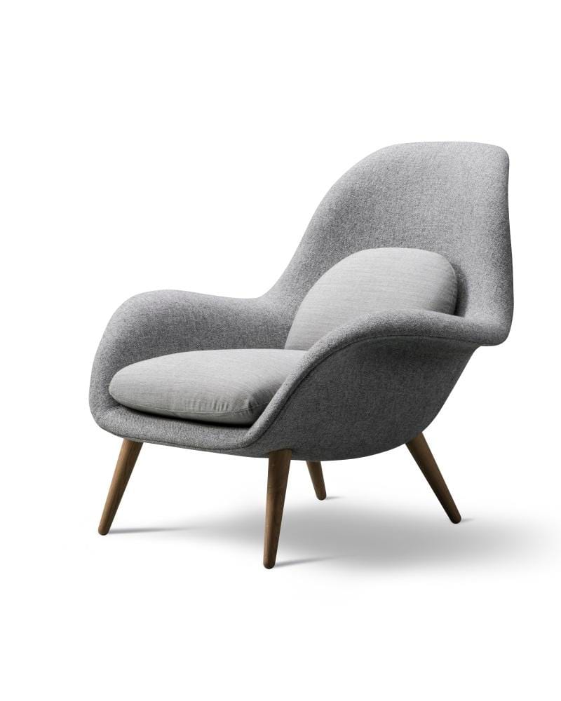 Fredericia SWOON LOUNGE -nojatuoli, harmaa/lakattu tammi - Image 2