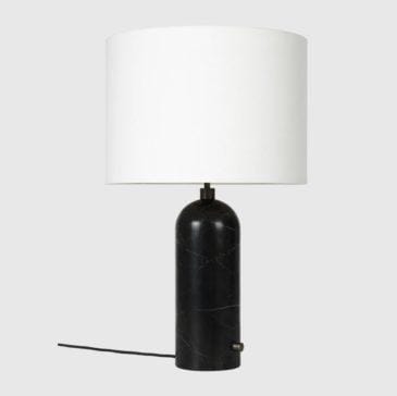 GUBI GRAVITY table lamp large, black marble / white