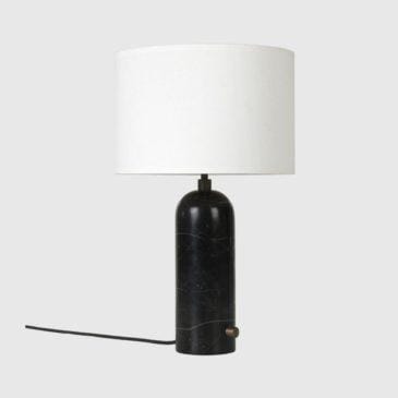 GUBI GRAVITY table lamp small, black marble / white