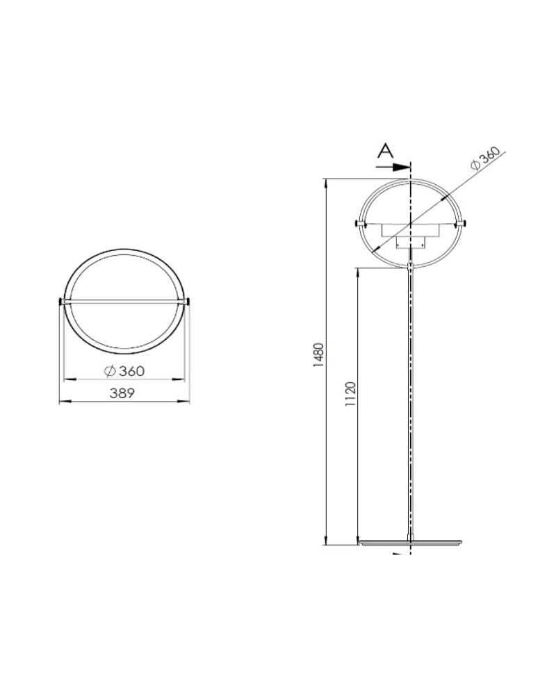 GUBI MULTI-LITE -lattiavalaisin, musta/messinki - Image 4