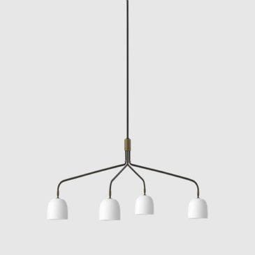 GUBI Howard chandelier long, 4 arm, white