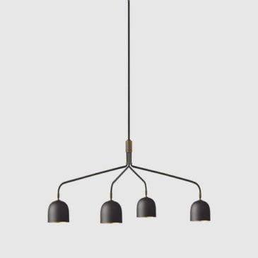 GUBI Howard chandelier long, 4 arm, gunmetal