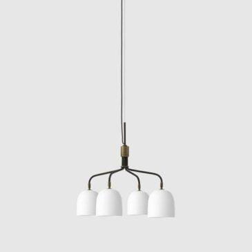 GUBI Howard chandelier short, 4 arm, white