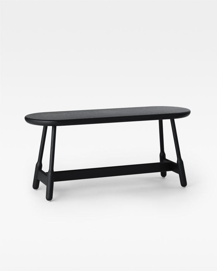 Massproductions ALBERT bench 110 cm, black stained oak - Image 2