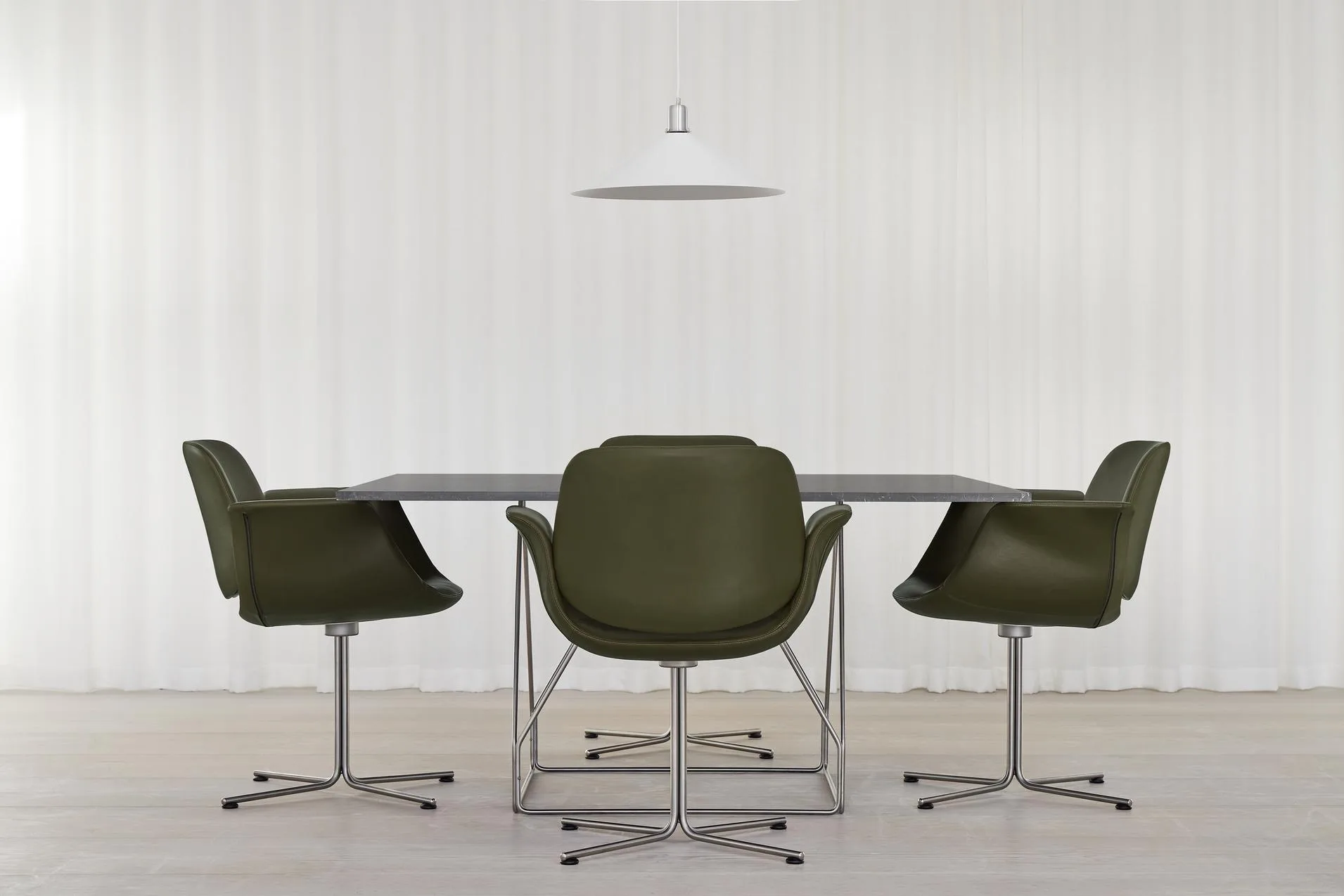 Fredericia JG -dining table, 140 x 140 cm, black linoleum / black steel - Image 3