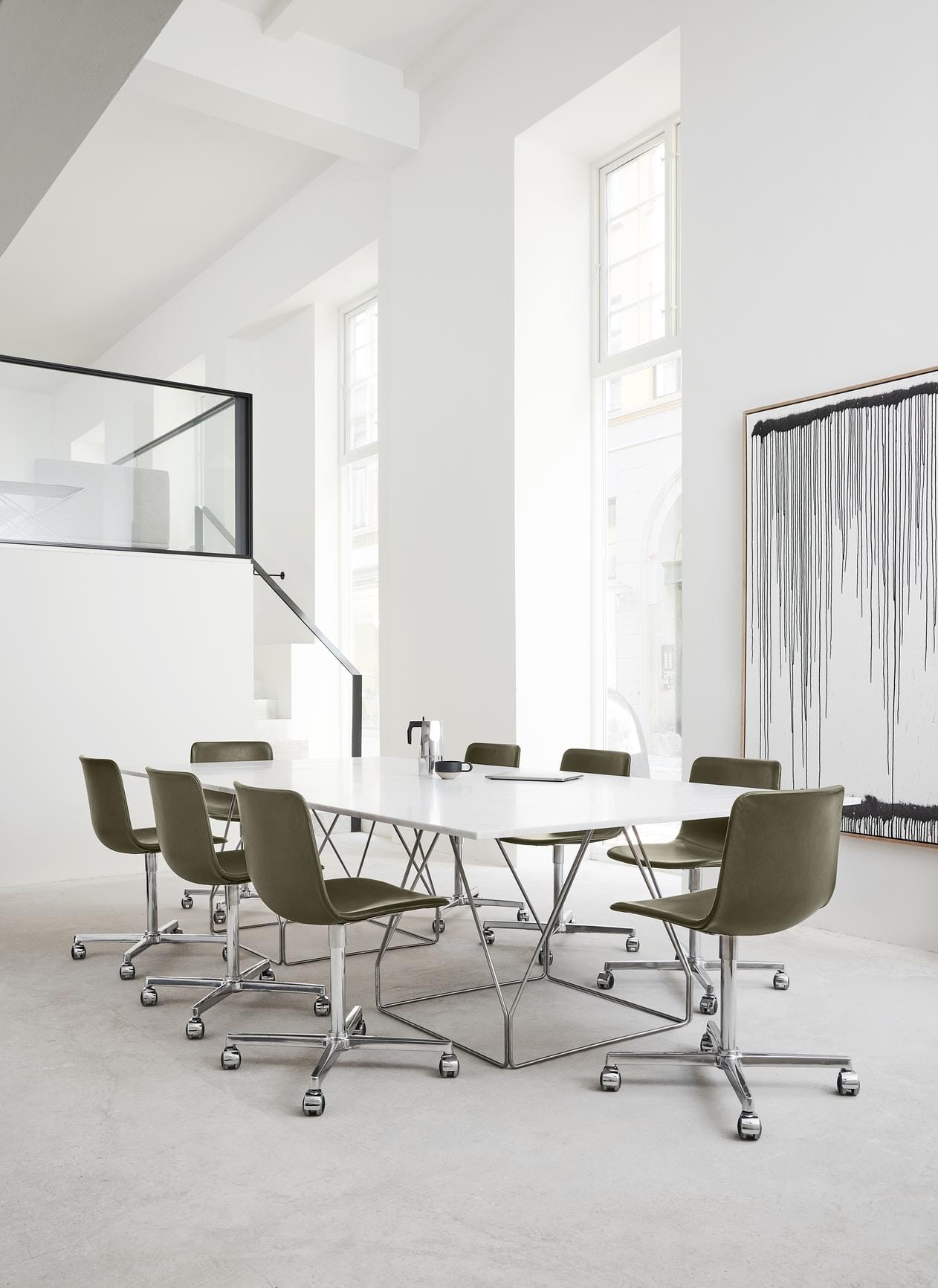 Fredericia JG -ruokapöytä, 140x140cm, valkoinen marmori/ruostumaton teräs - Image 3