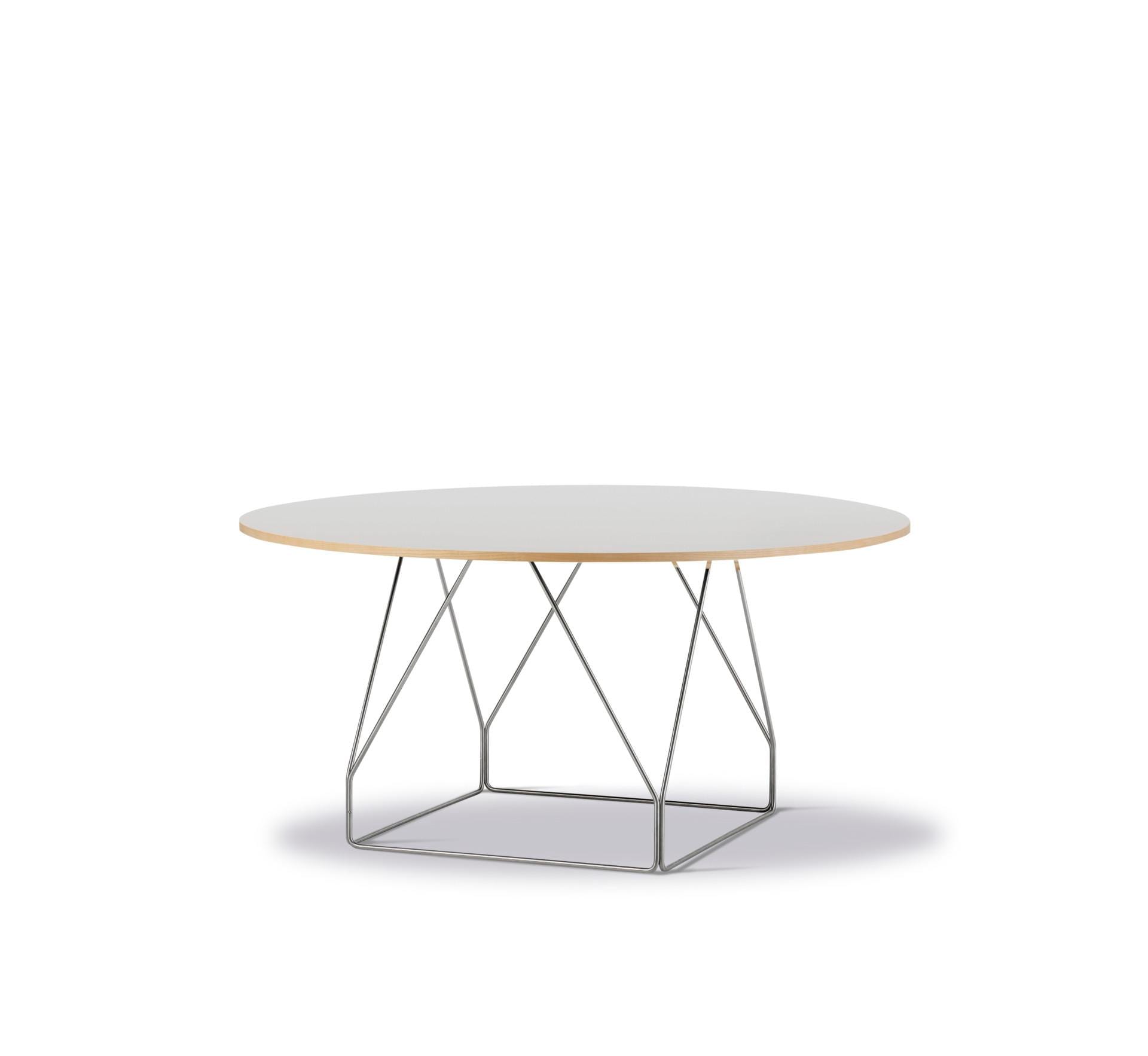 Fredericia JG -ruokapöytä, Ø140cm, harmaa linoleumi/ruostumaton teräs - Image 2