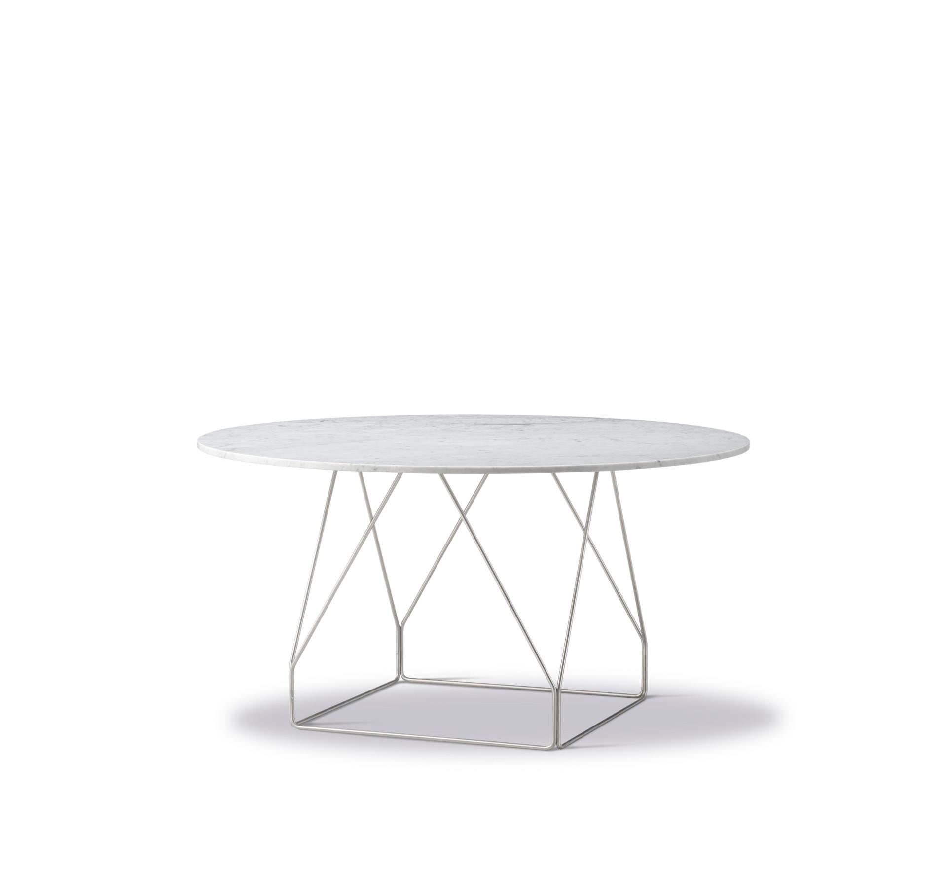 Fredericia JG -ruokapöytä, Ø140cm, valkoinen marmori/ruostumaton teräs - Image 2