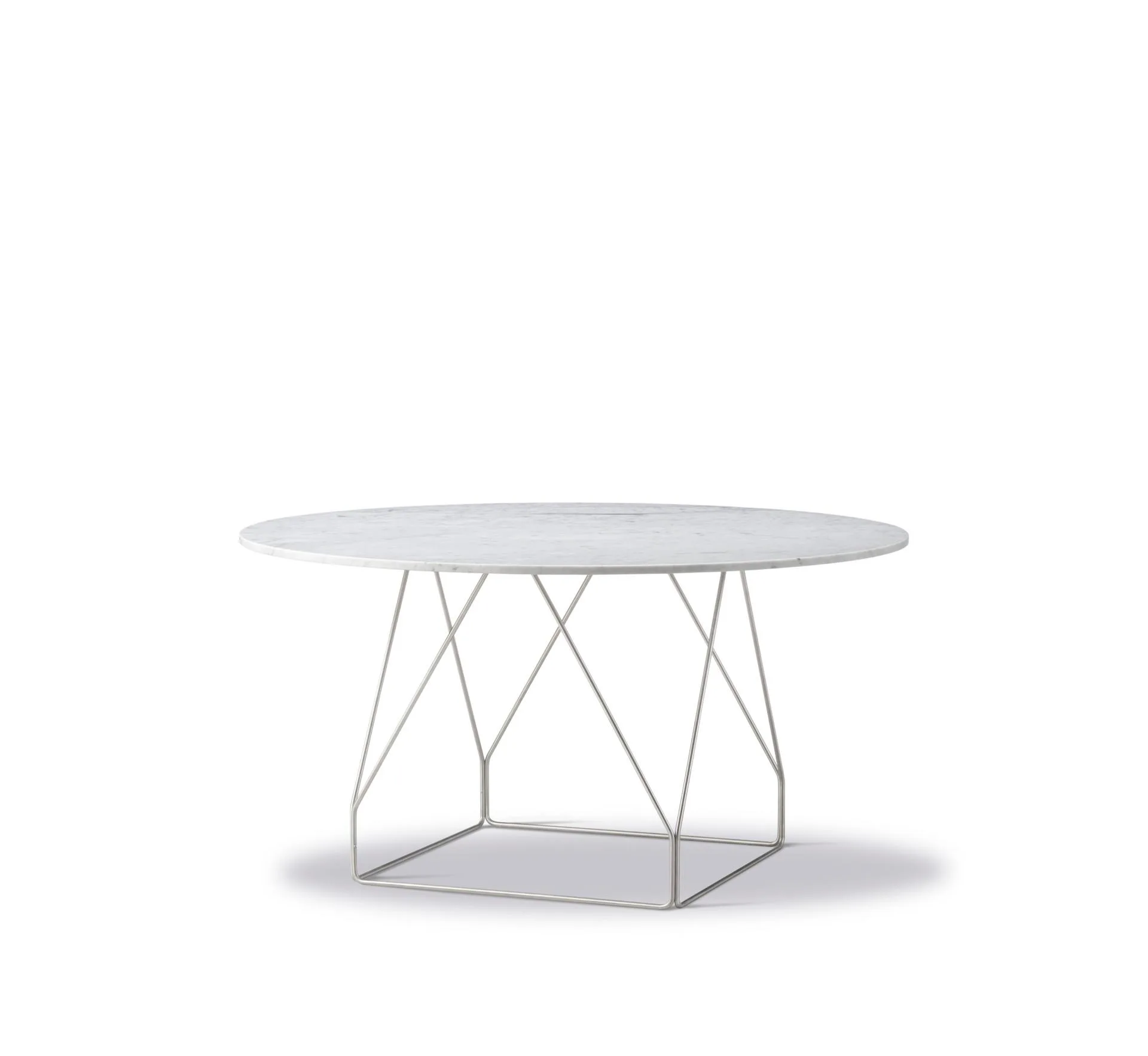 Fredericia JG -dining table, Ø 140 cm, white marble / stainless steel - Image 2