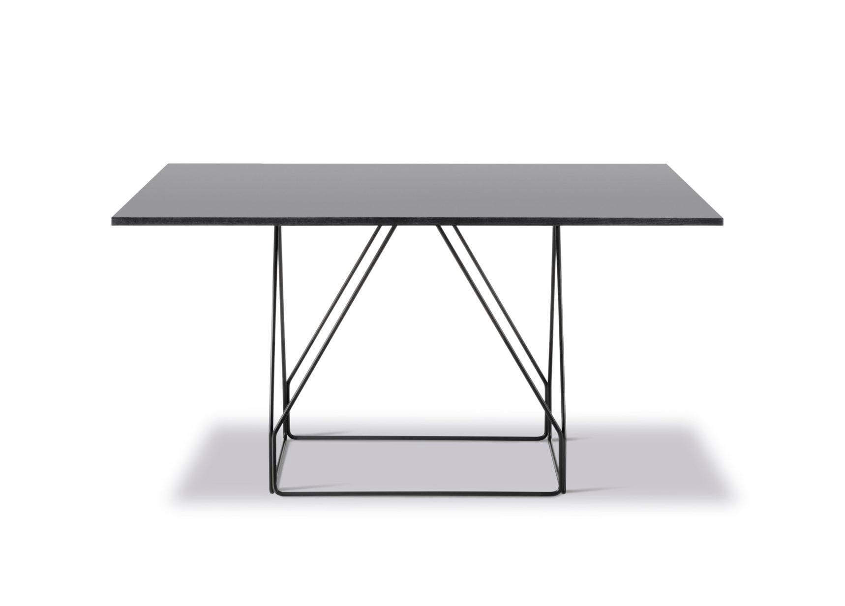 Fredericia JG -ruokapöytä, 140x140cm, musta linoleumi/musta teräs