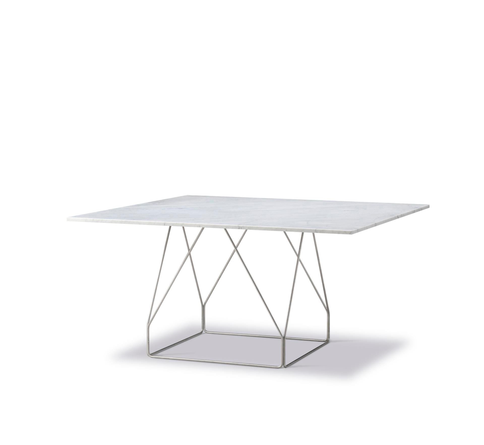 Fredericia JG -ruokapöytä, 140x140cm, valkoinen marmori/ruostumaton teräs - Image 2