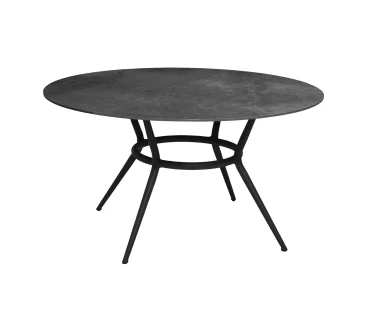 Cane-line JOY -ruokapöytä Ø144 cm, tummanharmaa/musta (fossil black) keramiikka