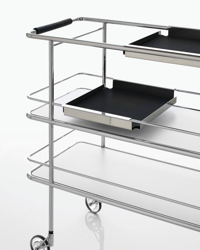 Lammhults CARGO SUPPORT -tarjoiluvaunu, kromi/musta/huurrelasi - Image 3