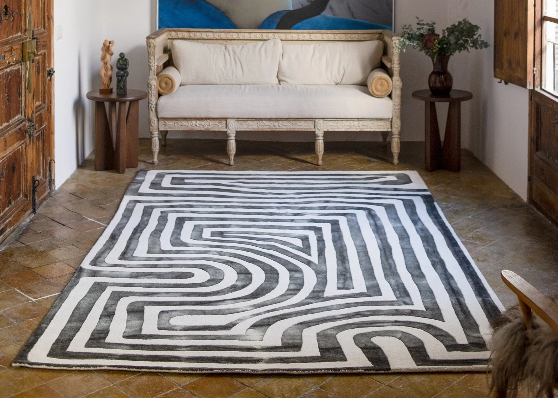 Dusty Deco PSYCHEDELIC LABYRINTH rug - Image 3