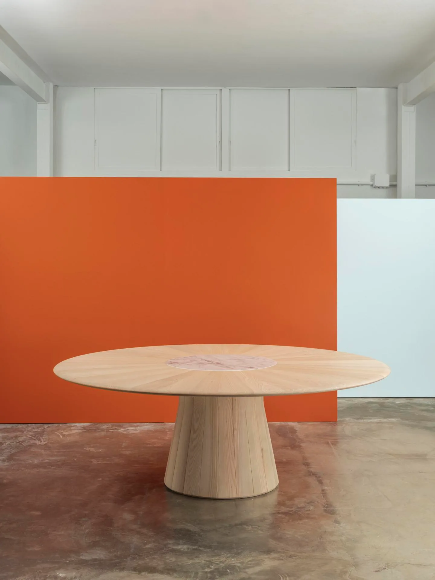 Andreu World REVERSE WOOD -table, Ø200 cm, ash/marble ME15502 - Image 4