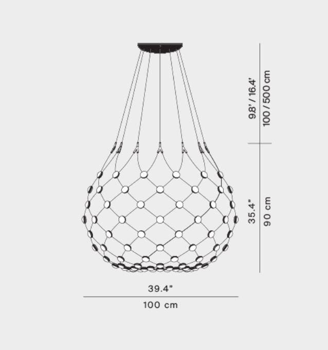 Luceplan MESH -riippuvalaisin, Ø100 cm - Image 2