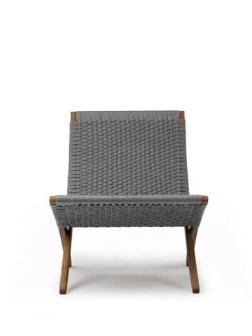 Carl Hansen MG501 CUBA outdoor -nojatuoli, tiikki/harmaa punos